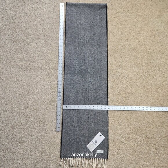 NWT McNutt Lambswool Herringbone Scarf Black + White Donegal Ireland - Picture 7 of 10